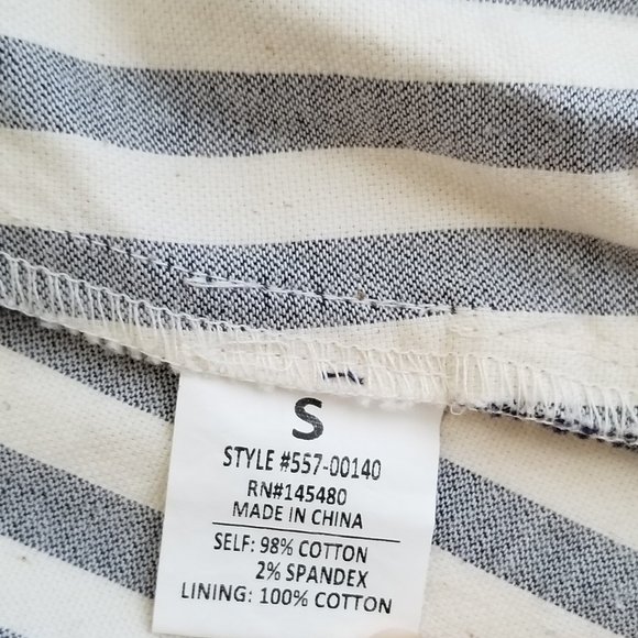 Retro Anthro Denim Striped Mini Skirt Full Button Front - Picture 5 of 10